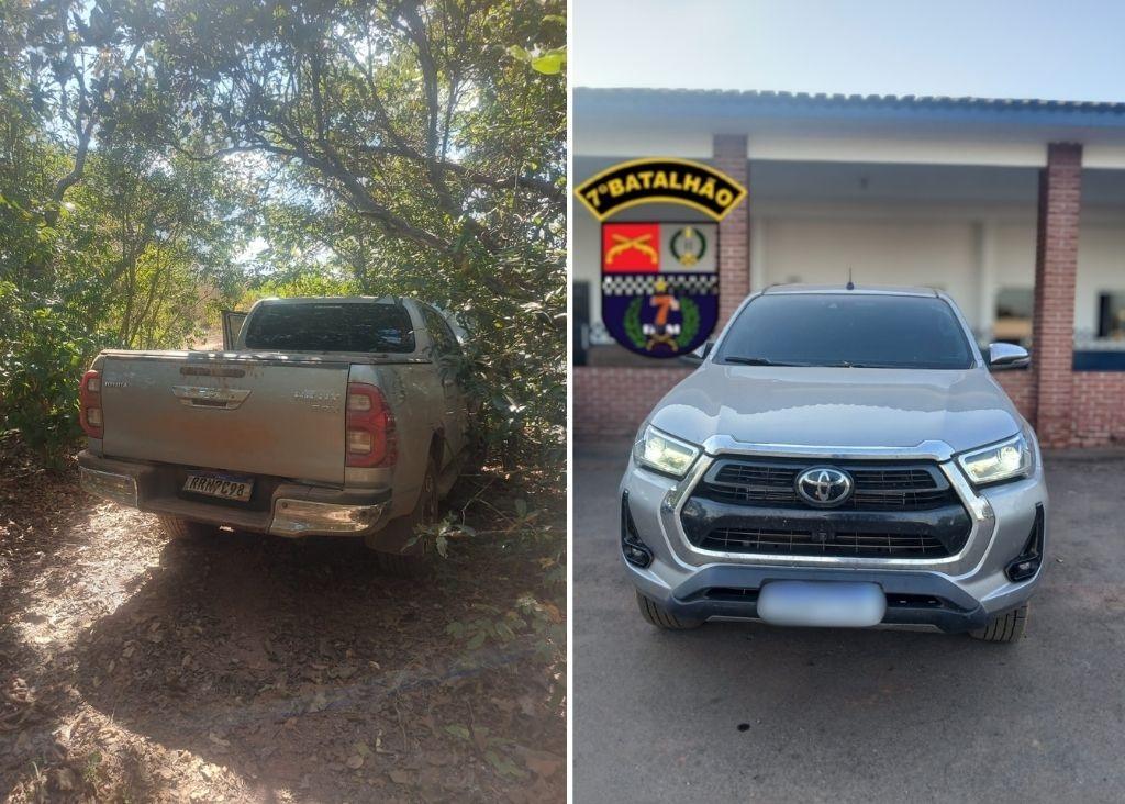 Ação policial resulta na recuperação de caminhonete furtada em área rural de Rosário Oeste