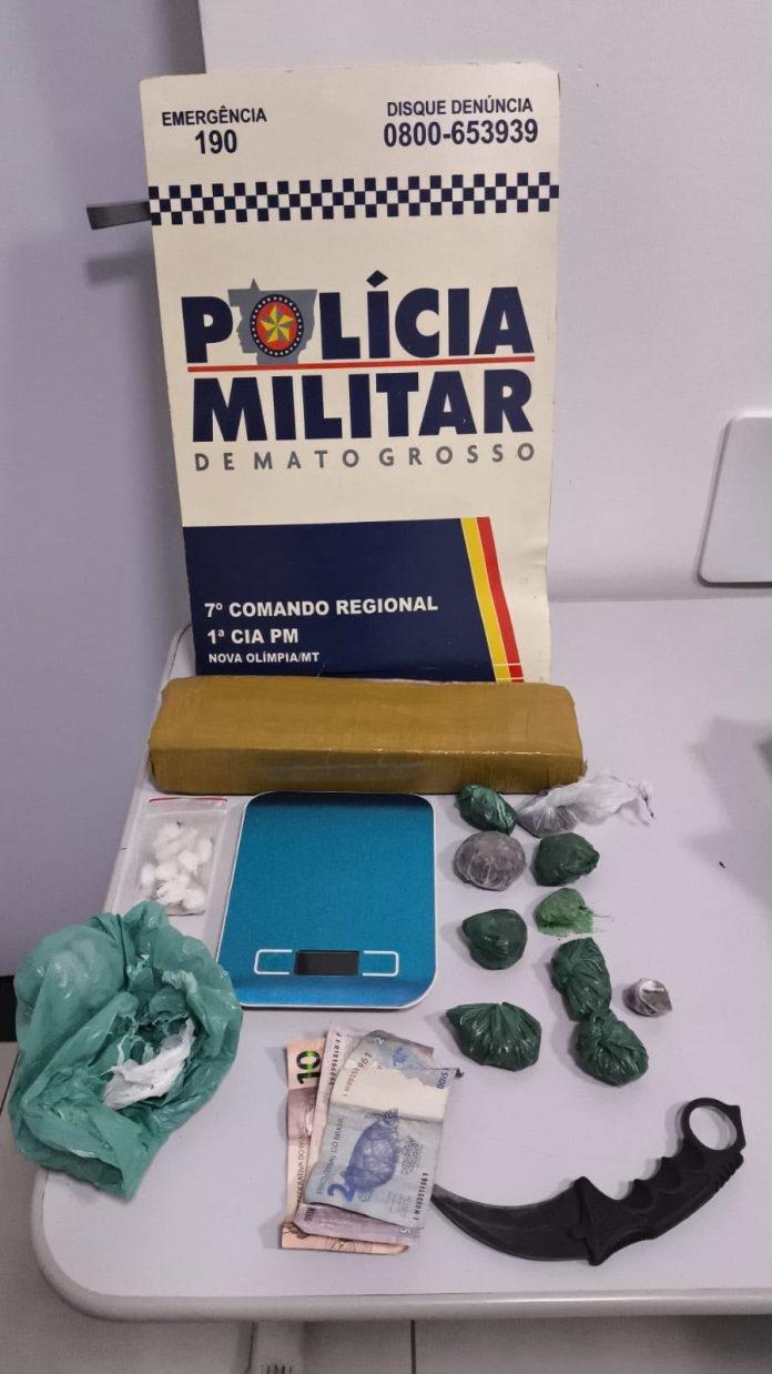 Adolescente de 15 anos foi apreendido por suspeita de tráfico de drogas em Nova Olímpia