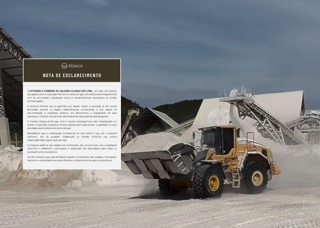 Calcário Aliança quebra o silêncio sobre as investigações em Rosário Oeste