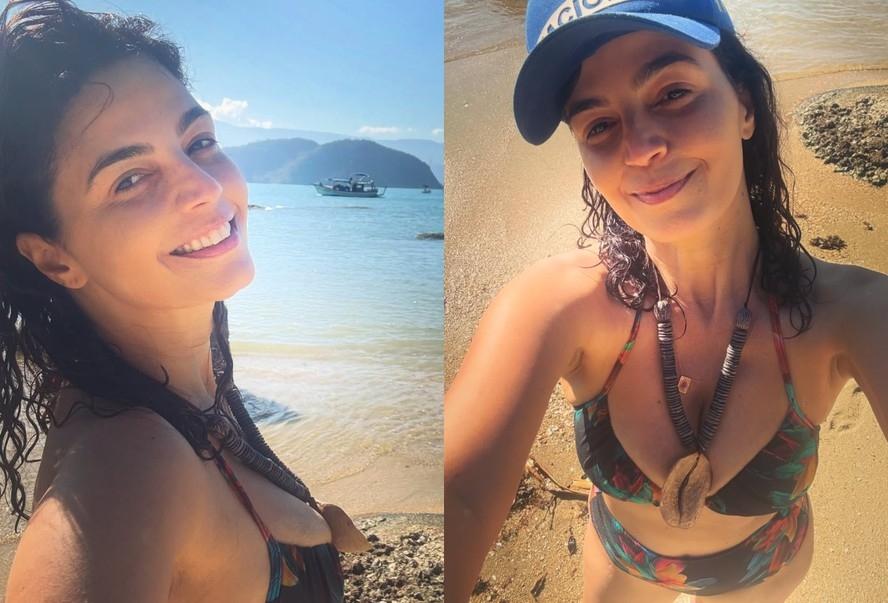 Emanuelle Araújo aproveita dia de folga em praia de Pernambuco durante gravações