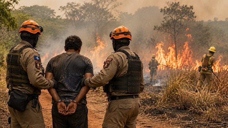 Homem foi preso ao provocar incêndio em vegetação