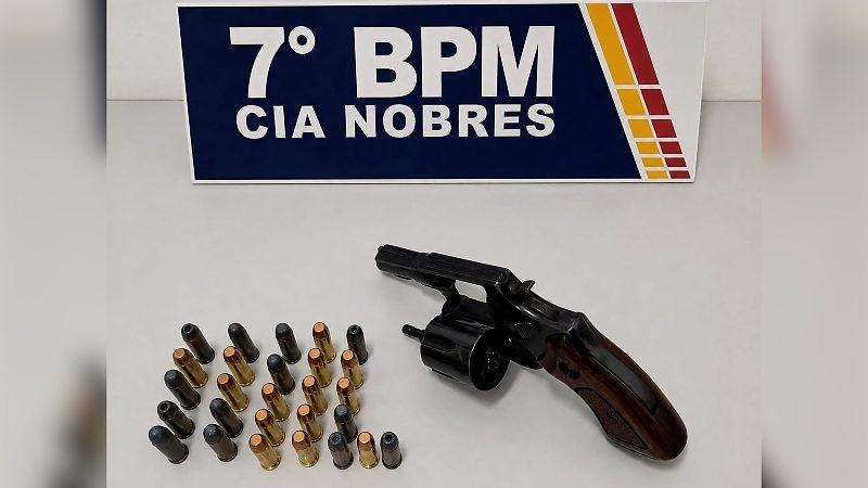 Homem foi preso em Nobres com revólver calibre .38 e 27 munições 