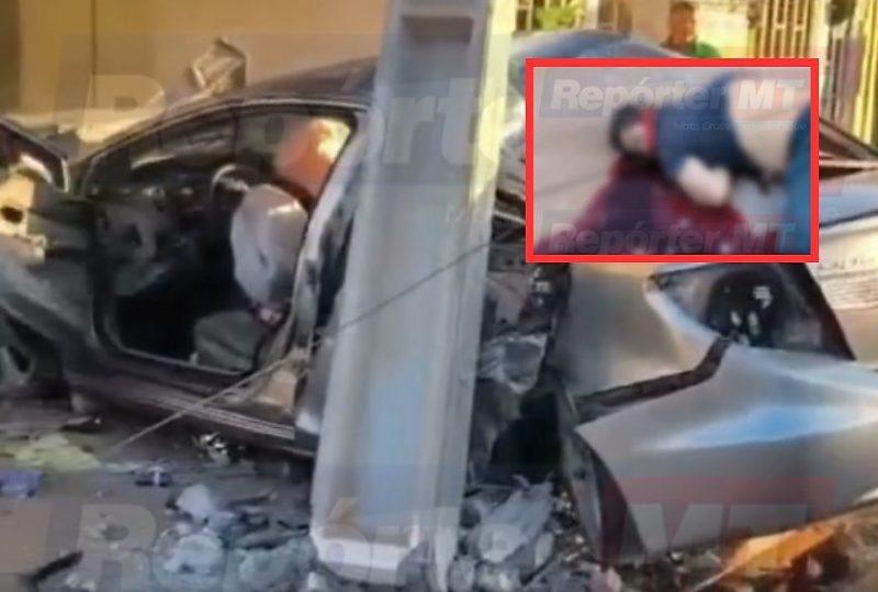 Homem morre em acidente de carro na Filinto Muller em Várzea Grande