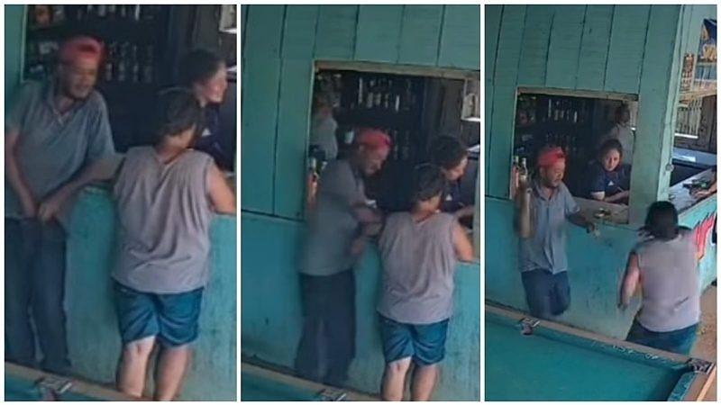 Homem puxa faca e ataca mulher em bar em MT