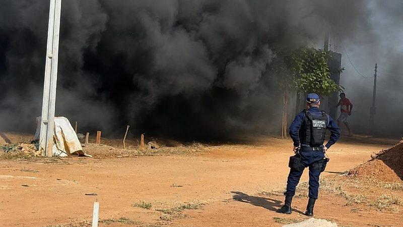 Incêndio atinge tanque de combustível e mobiliza bombeiros em Lucas do Rio Verde.