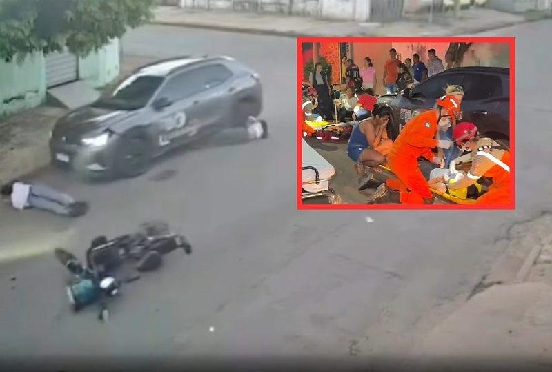 Meninas de 13 anos batem bicicleta elétrica contra carro e são arremessadas em cruzamento