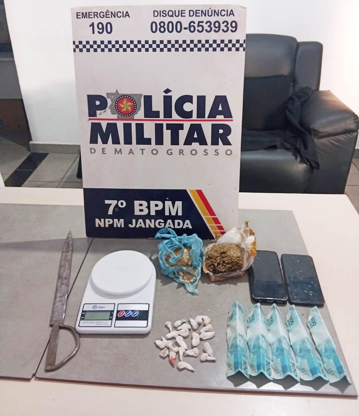 Polícia descobre tráfico de drogas em Jangada após reação a tentativa de homicídio