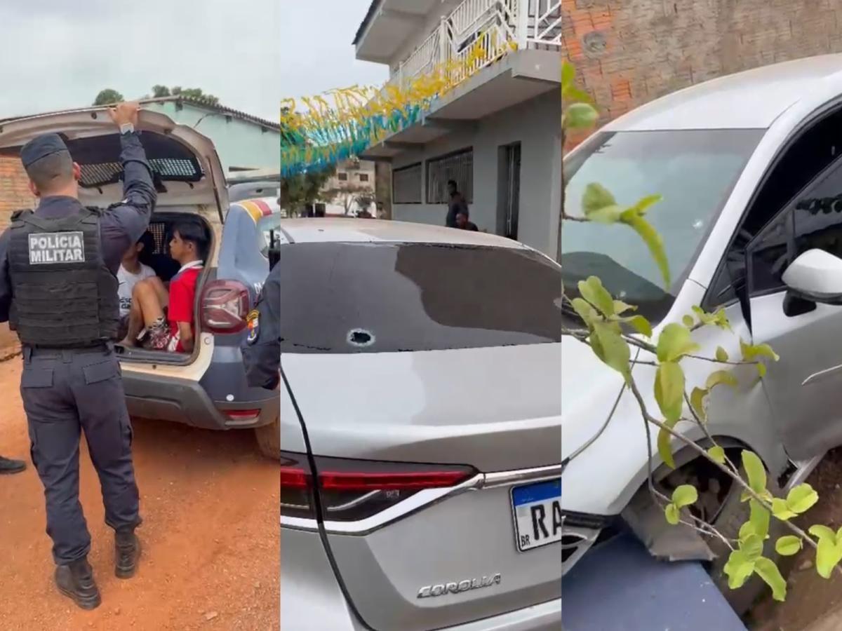 Promotor aposentado foi feito refém durante assalto em Cuiabá. Dupla foi presa após perseguição e troca de tiros