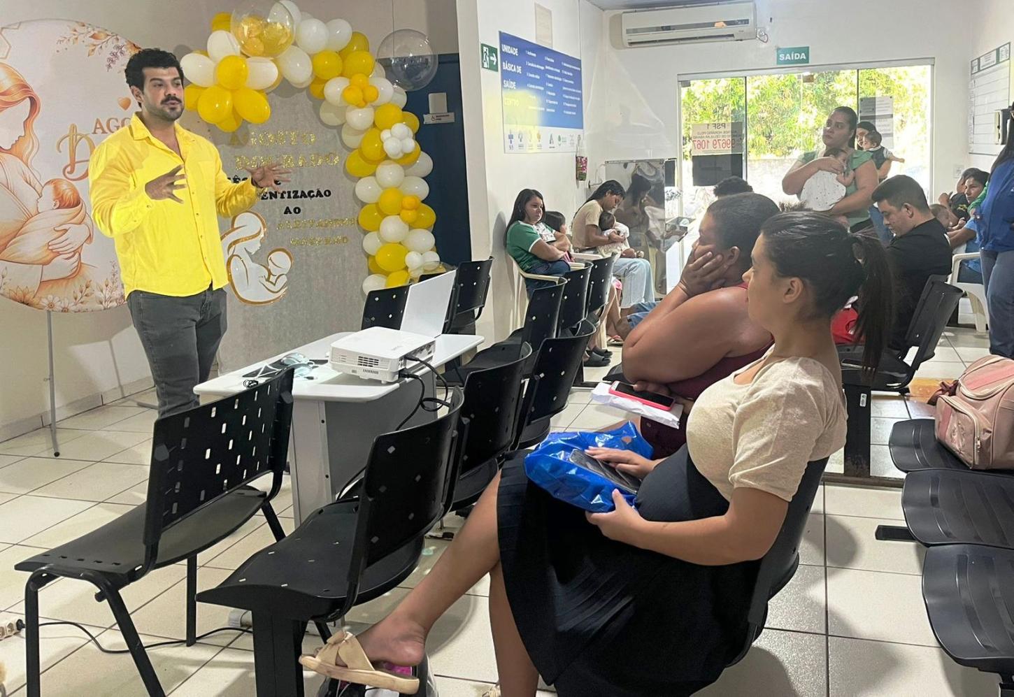 PSF 1 promove ação sobre aleitamento materno em evento do Agosto Dourado em Rosário Oeste: 
