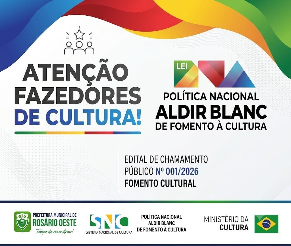 Rosário Oeste divulga resultado preliminar do projeto de fomento cultural da Lei Aldir Blanc