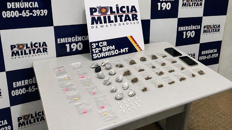 Trio é detido por tráfico de drogas em Sorriso com dezenas de porções de entorpecentes