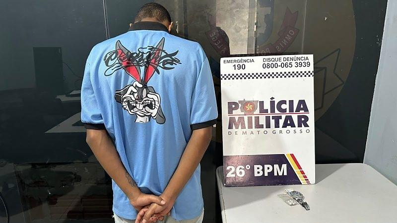Adolescente de 16 anos é apreendido com oito porções de pasta base durante abordagem em Nova Mutum