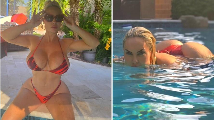 Coco Austin, esposa de Ice-T, posa com biquíni minúsculo após jurar que tem 'verso' 100% natural