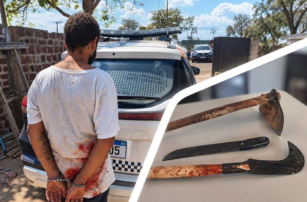 Homem é socorrido após ser ferido com foice durante discussão com enteado em Alto Paraguai