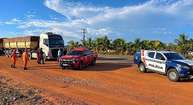 Homem fica ferido após ser atingido pelo próprio caminhão em MT