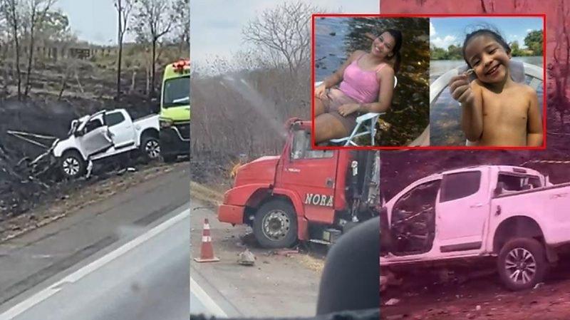 Mulher e criança de 3 anos mortas em acidente em Jangada são identificadas. Família diz que pai está internado.