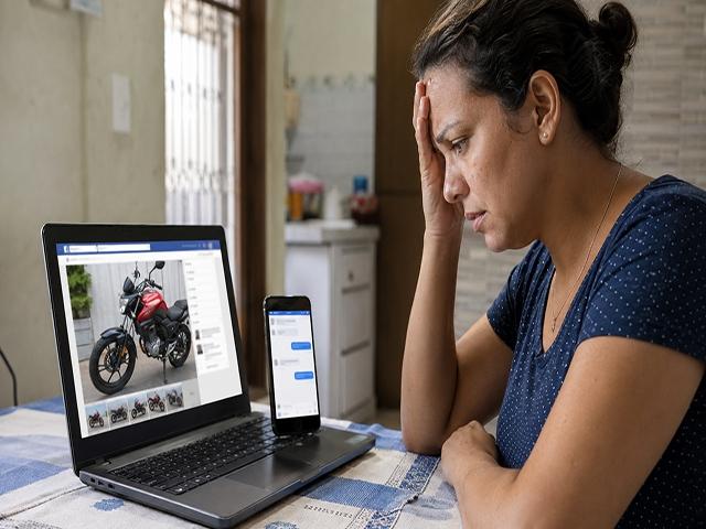 Mulher perde R$ 10 mil em golpe durante compra de moto anunciada no Facebook em Sorriso