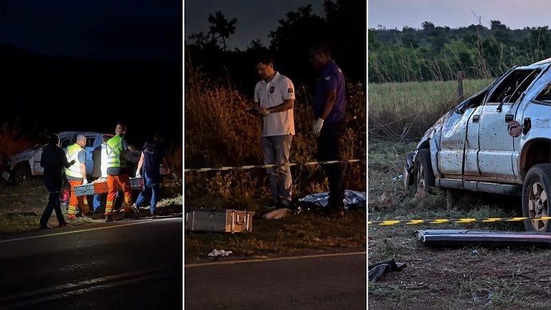 S10 capota na curva e dois homens morrem em Paranatinga