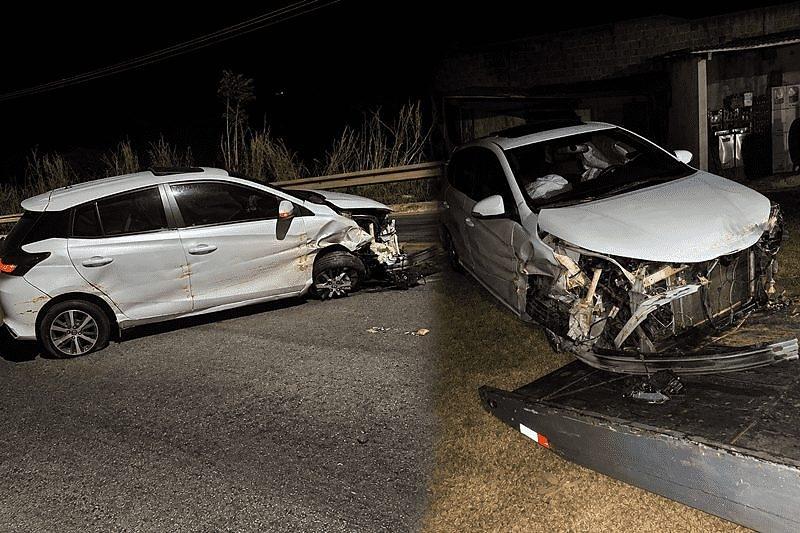 Veículo saiu da pista e bateu em estrutura de proteção na MT-240, em Diamantino