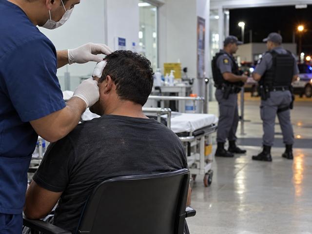 Ataque quase fatal em Sorriso: homem desvia de golpe no peito e é ferido na testa durante discussão