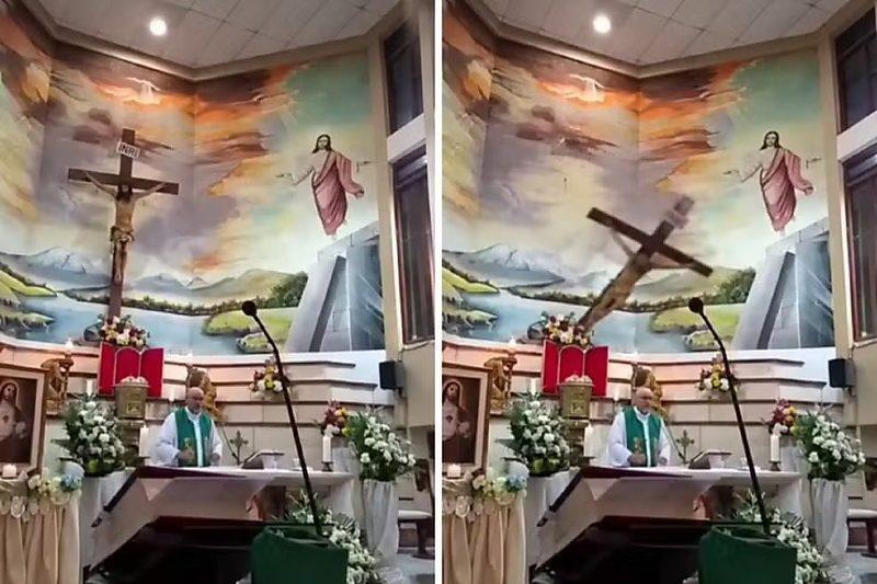 Cruz de madeira cai e mata padre durante celebração transmitida pela internet