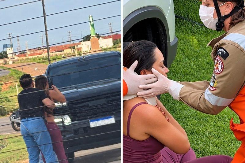 Flagra na saída de motel termina com mulher atropelada pelo próprio companheiro em Sorriso