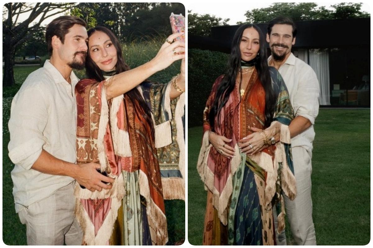 Grávida, Sabrina Sato esbanja elegância em novo registro inédito com Nicolas Prattes