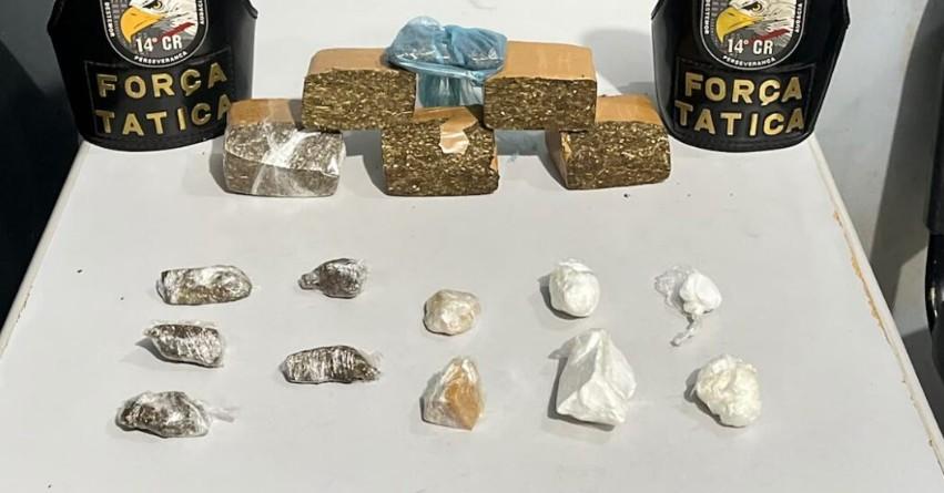 Preso jovem flagrado ao tentar se livrar de drogas em Nova Mutum