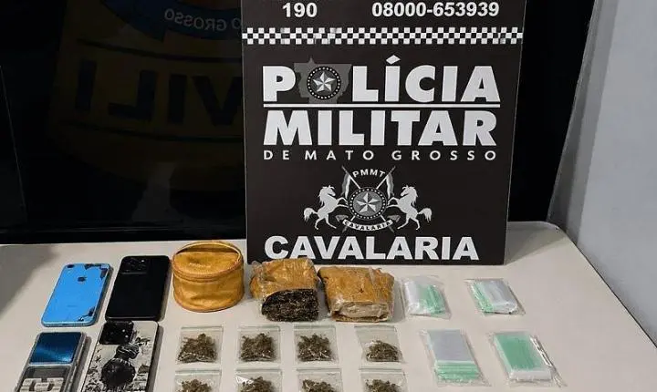 Abordagem da Cavalaria leva PM a apartamento e apreensão de drogas em Nova Mutum