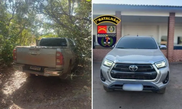 Ação policial resulta na recuperação de caminhonete furtada em área rural de Rosário Oeste