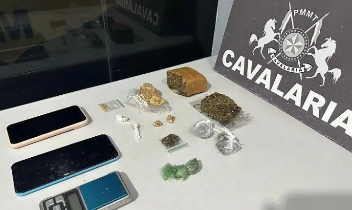 Adolescente de 15 anos foi apreendido com drogas durante abordagem da Cavalaria em Nova Mutum