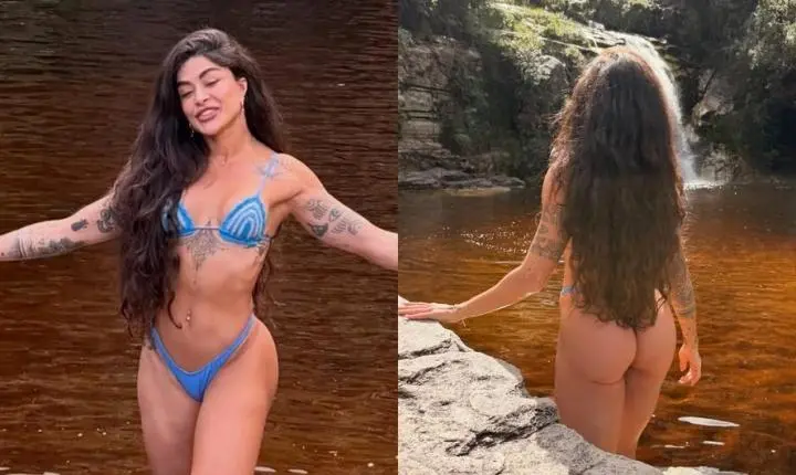 Aline Campos esbanja beleza em cliques na natureza e arranca suspiros na web