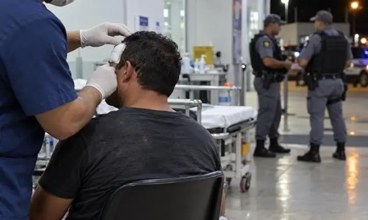 Ataque quase fatal em Sorriso: homem desvia de golpe no peito e é ferido na testa durante discussão