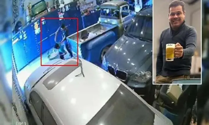 Câmeras flagram momento em que funcionário mata patrão em oficina