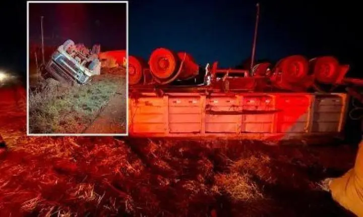 Caminhoneiro passa mal ao volante e morre ao tombar carreta na MT-235