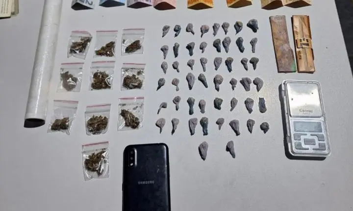 Casal é preso e adolescente de 16 anos é apreendida com 60 porções de drogas em Cáceres