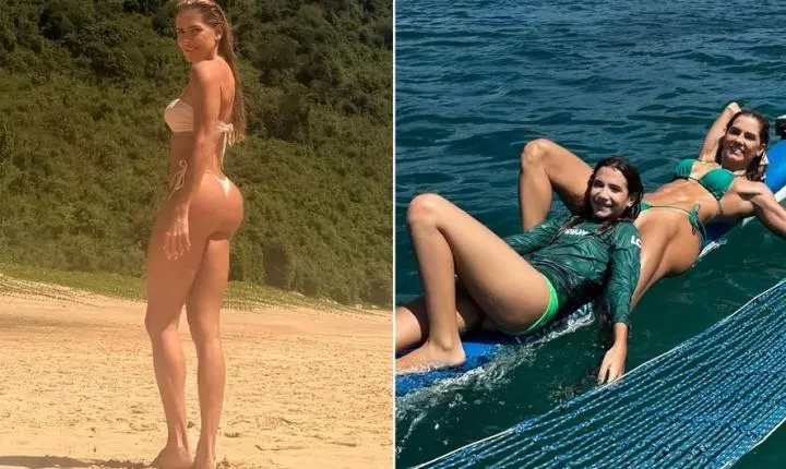 Deborah Secco abre álbum em Noronha com a filha, Maria Flor