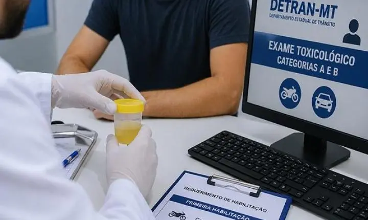 Detran-MT vai exigir exame toxicológico para primeira habilitação nas categorias A e B a partir de junho