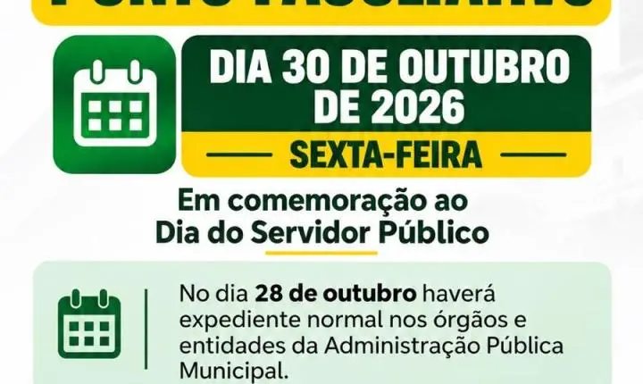 Dia do Servidor Público: Rosário Oeste transfere ponto facultativo de 28 para 30 de outubro