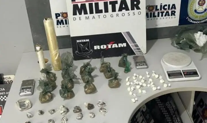 Dupla é presa com mais de 50 porções de drogas em Cuiabá