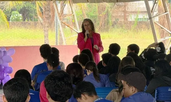 Escola Cel. Arthur Borges promoveu palestra educativa sobre Agosto Lilás em Rosário Oeste