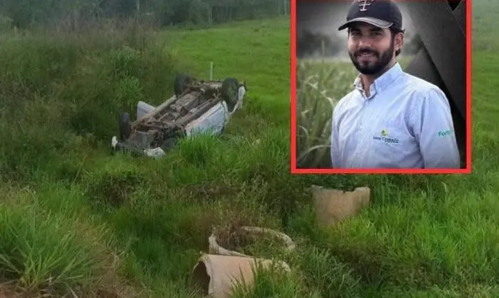 Estudante de Agronomia de 25 anos morre em capotamento; mulher e criança ficam feridas