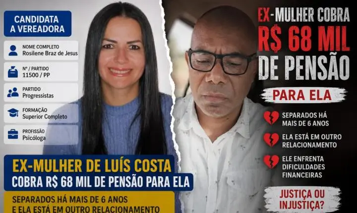 Ex-mulher de Luis Costa entra na Justiça e cobrança de pensão ultrapassa R$ 68 mil