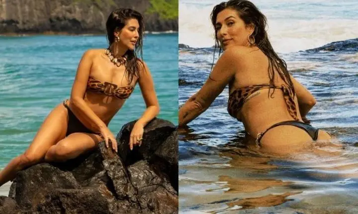 Fernanda Paes Leme abre baú de fotos em Fernando de Noronha e web reage: Totalmente perfeita