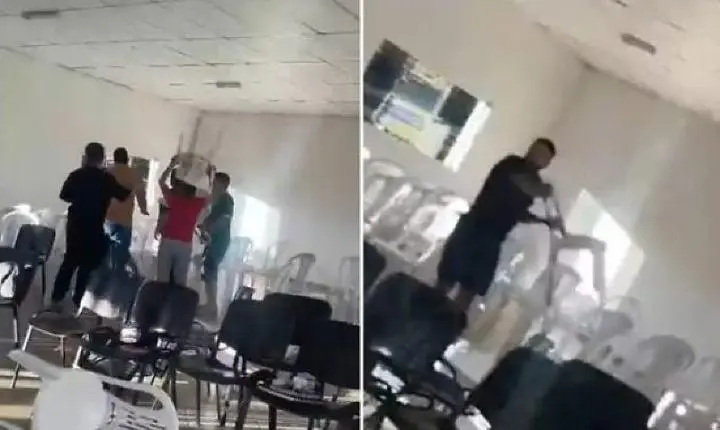 Fiéis são ameaçados e atacados com cadeiradas dentro de igreja evangélica após invasão de grupo