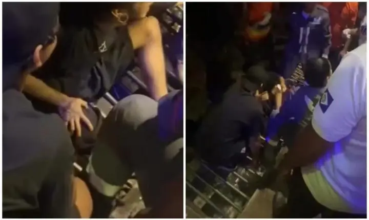 Folião foi resgatado após ficar preso em bueiro na Avenida Mato Grosso