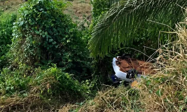 Gestante e duas crianças ficam feridas após carro capotar