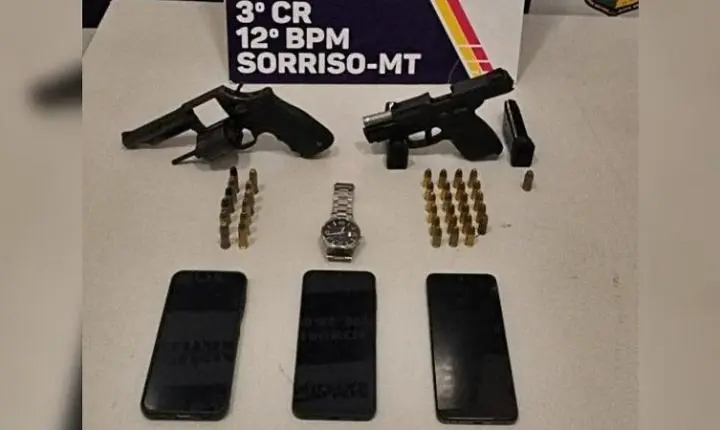 Grupo ligado ao Comando Vermelho é detido com armas enquanto aguardava ordens para matar rivais em Sorriso