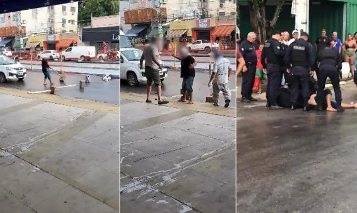 Homem armado com facas ataca policiais durante socorro à própria esposa