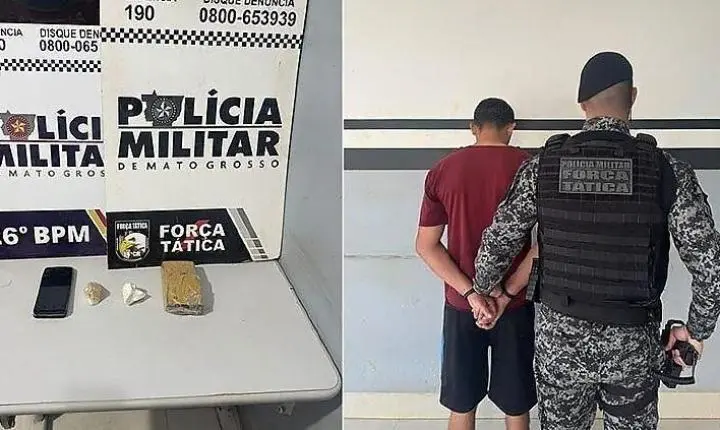 Homem é preso com drogas antes de realizar entrega em Santa Rita do Trivelato/MT